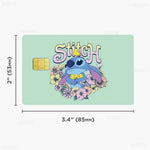 étiquettes carte bancaire stitch dessin animé mignon adhésif réutilisable waterproo