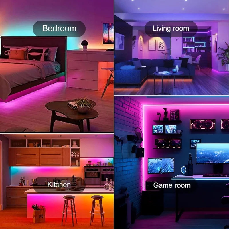 ruban led multicolore 5v adhésif moderne télécommande synchronisation musicale 18led 20m