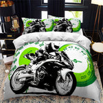 Chambre d'enfant décorée avec la housse de couette moto 190x90