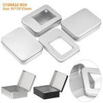 boîtes rangement métal modernes argentées noires réutilisables respectueux environnement 95x70x25mm