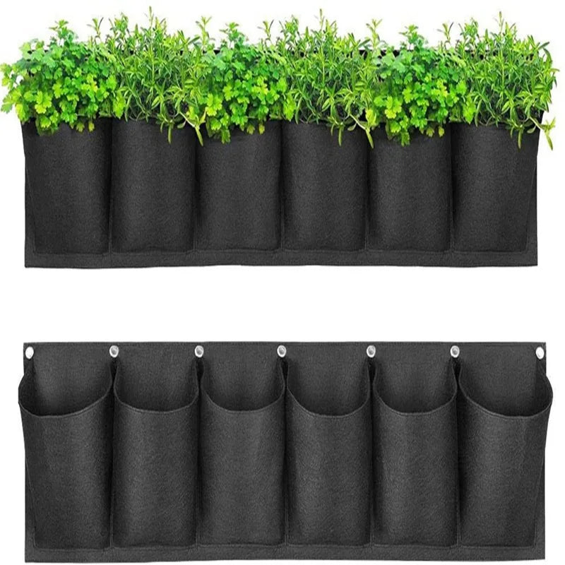 sac plante suspendu noir moderne poches fixations murales imperméable culture verticale jardin fleurs
