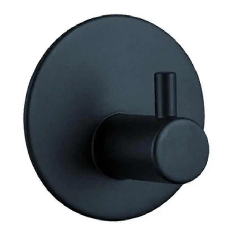 porte serviettes moderne argenté noir lisse auto adhésif inoxydable diamètre 5cm hauteur 3.3cm