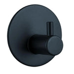 porte serviettes moderne argenté noir lisse auto adhésif inoxydable diamètre 5cm hauteur 3.3cm