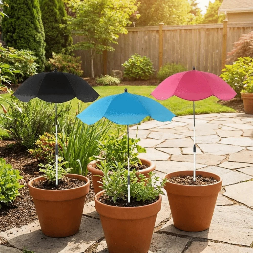 parasol télescopique plantes réglable 65cm protection uv noir bleu rose rouge vert orange violet