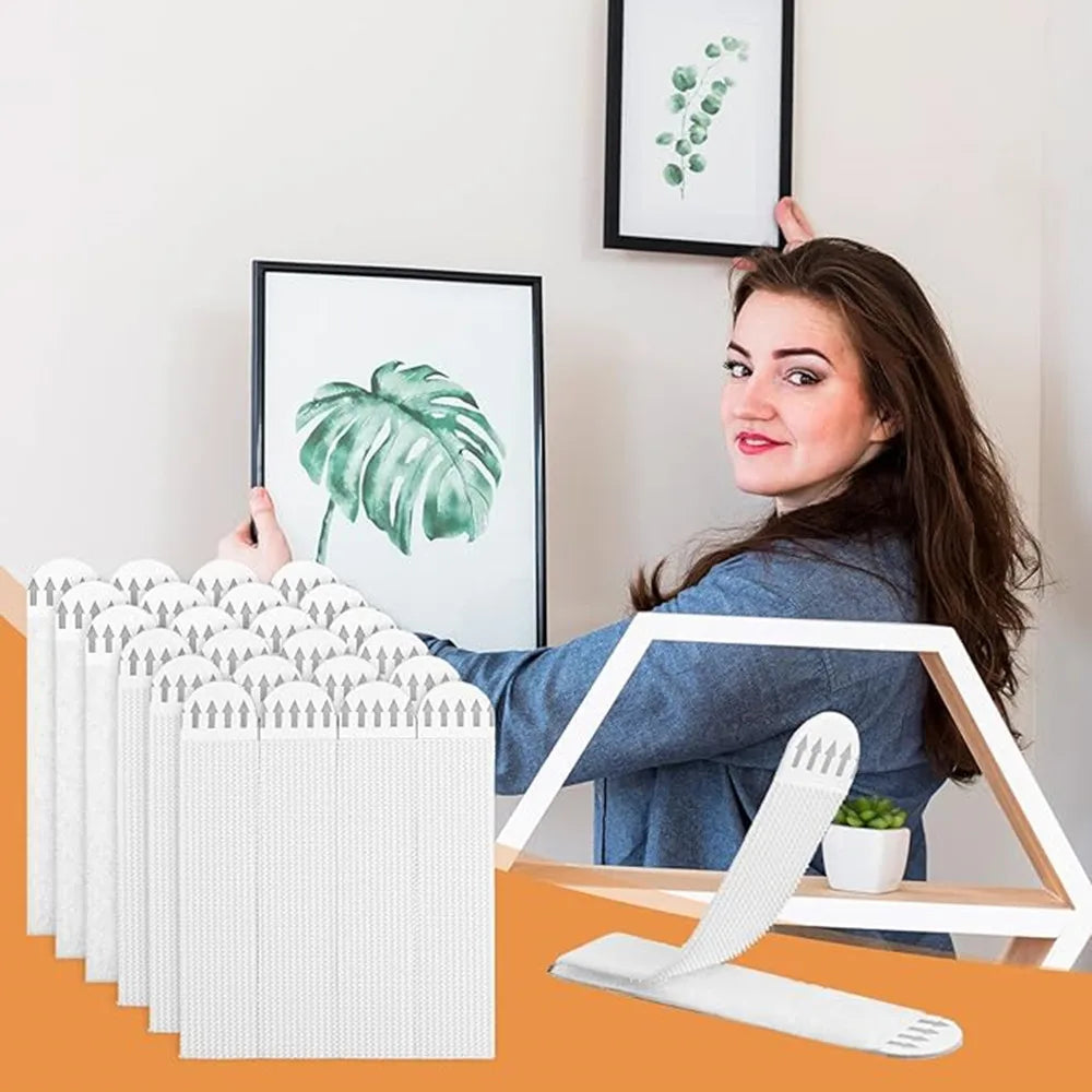 Lot de crochets adhésifs sans trace pour cadres photo