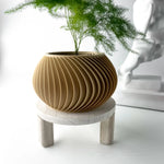 cache pot moderne rayures verticales couleur beige biodégradable pla durable écologiqueintérieur