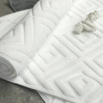 serviettes coton modernes carreaux blanc gris bleu respectueuses environnement absorbantes salle bain