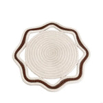 tapis table tissé spirale gris blanc rouge noir respectueux environnement