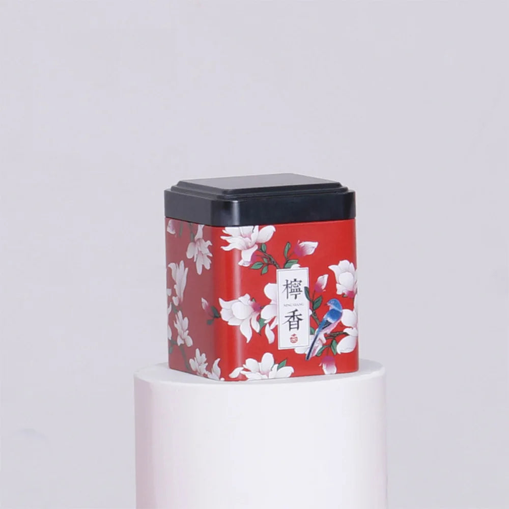boîtes thé classiques oiseaux fleurs bleu marine blanc rouge noir respectueux environnement pliables
