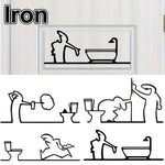 décoration murale minimaliste autocollant silhouette wc douche noir