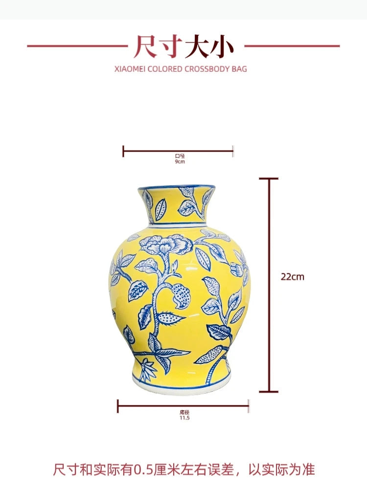 vase orange rose vert jaune fleurs bleues classique décoration maison hydroponique arrangement fleurs
