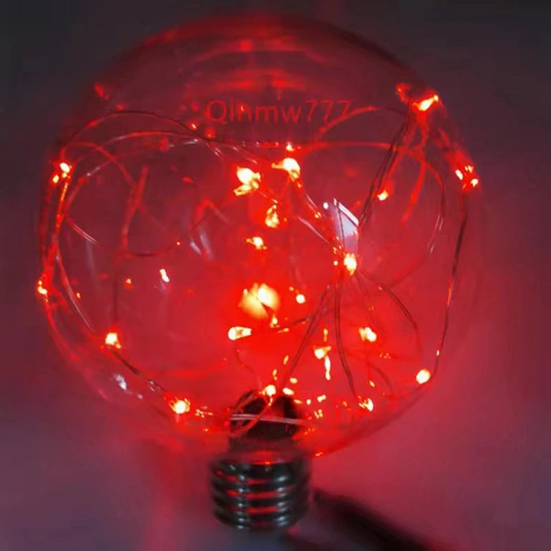 ampoules led décoratives transparentes rose fil cuivre lumière rvb éclairage intérieur féerique vintage 8cm