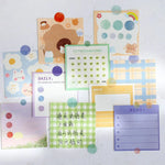 autocollants pastel couleur rose violet bleu vert orange calendrier notes délicats scrapbooking diy pièces