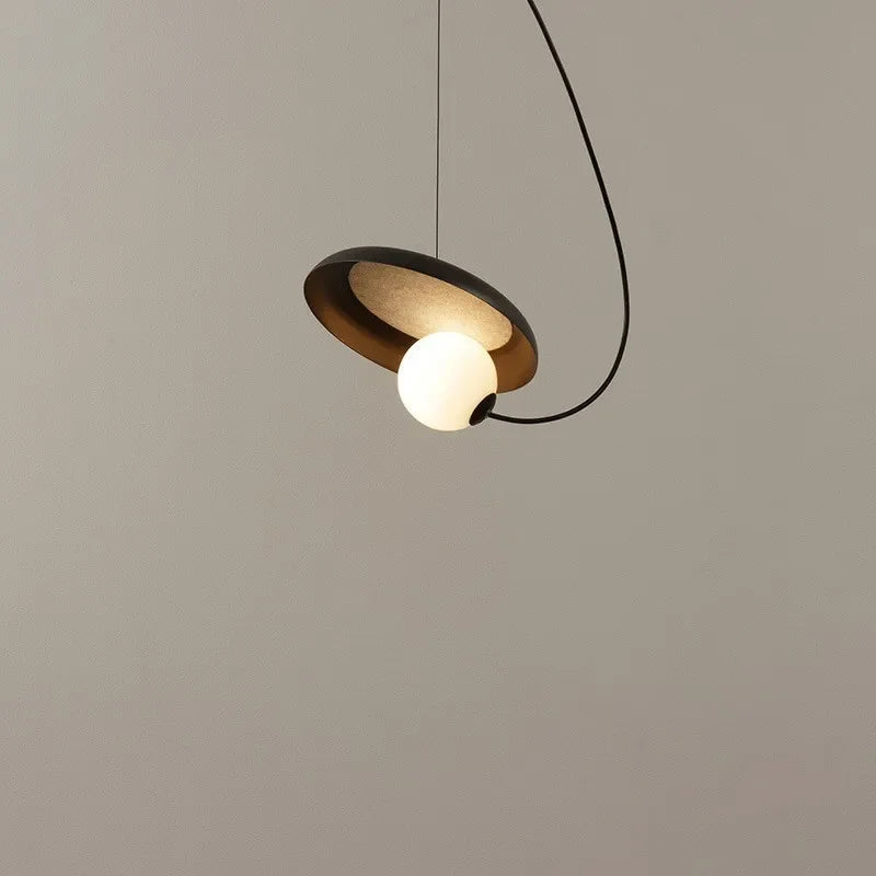 luminaire suspension moderne boule 3d led salon salle manger chambre noir mat