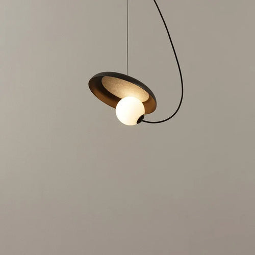 luminaire suspension moderne boule 3d led salon salle manger chambre noir mat