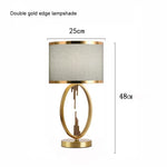 lampe table moderne or abat jour simple élégante barres verticales euro plug chambre coucher
