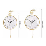 horloge murale moderne or blanc scintillante cerf fleurs déco salon