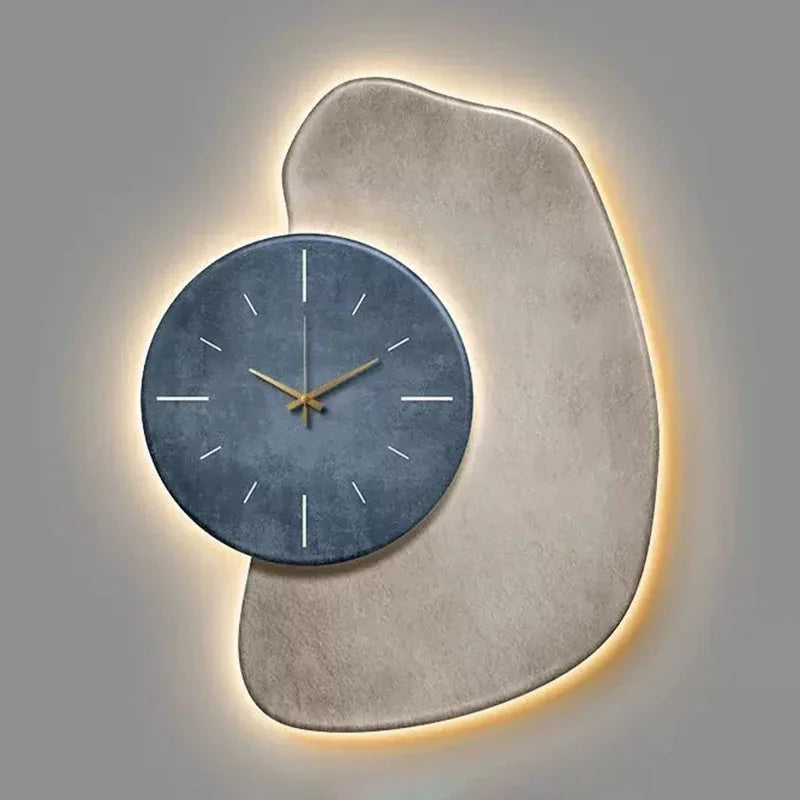 Horloge murale LED géométrique bourgogne