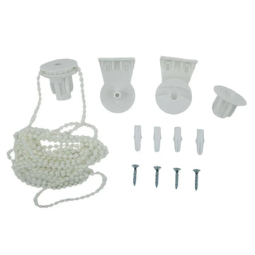 kit pièces détachées stores vénitiens blanc chaîne support mural embouts circulaires vis chevilles utilitaire