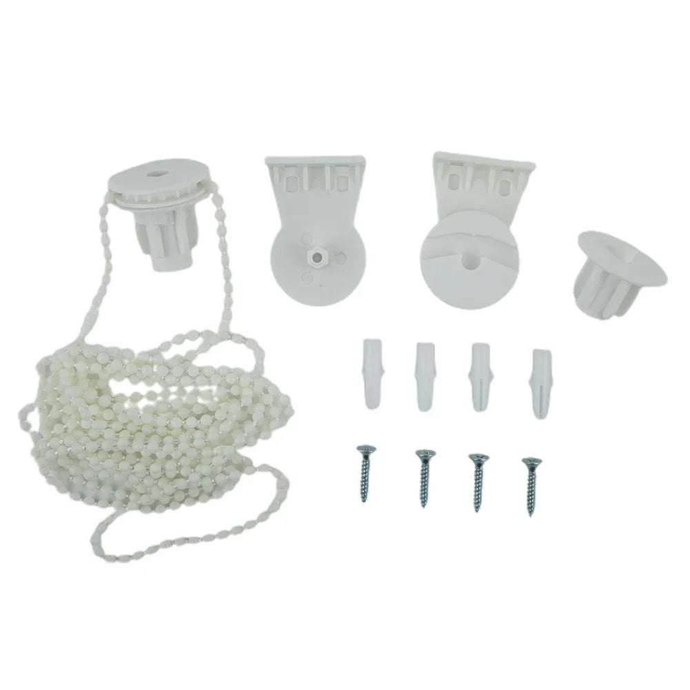 kit pièces détachées stores vénitiens blanc chaîne support mural embouts circulaires vis chevilles utilitaire