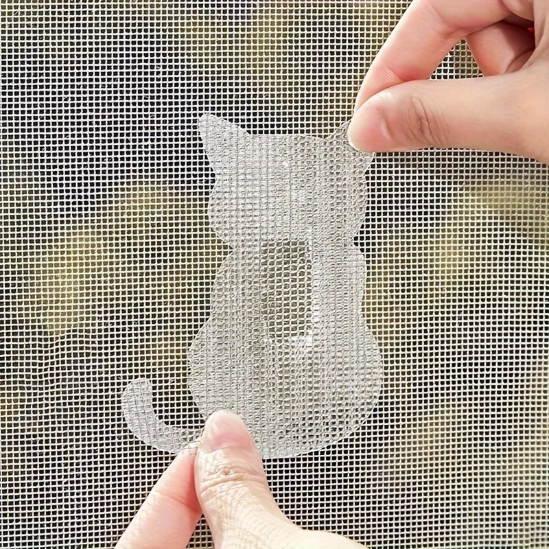 patchs réparation moustiquaire adhésifs formes animales chat oiseau décorative facile pose semi transparent