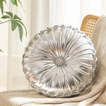 coussin rond or rose plissé moderne élégant polyester coton mémoire forme solide qualité opacité