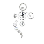 horloge murale moderne chiffres brillants argent doré salon décoration circulaire aiguilles heures