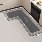 tapis sol moderne gris marbré adhésif salon super absorbant long rectangle