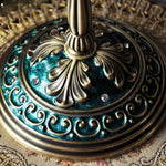miroir table art nouveau fleurs ornements vert doré rouge noir