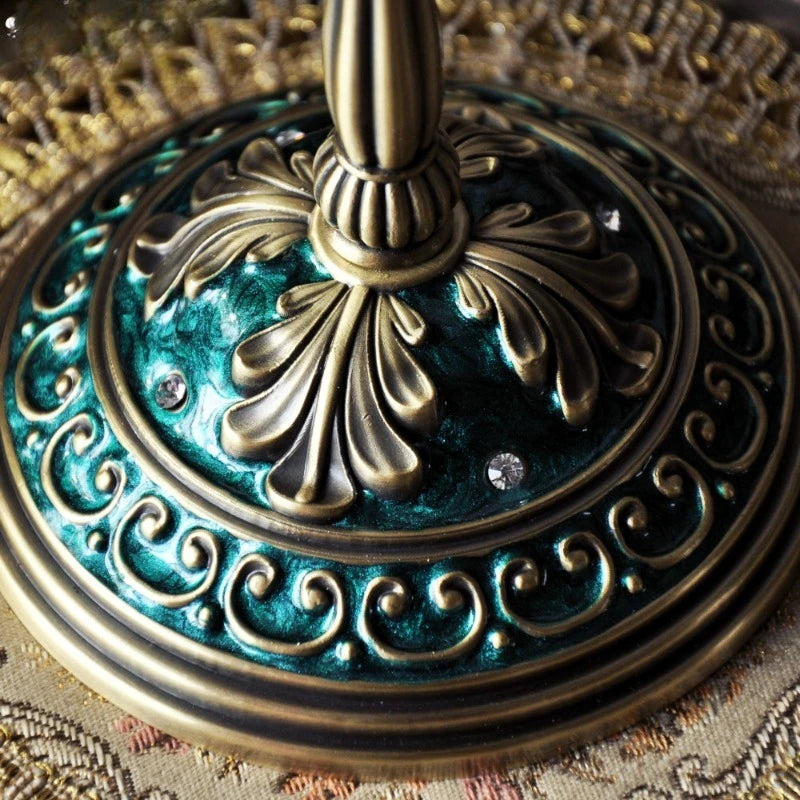 miroir table art nouveau fleurs ornements vert doré rouge noir