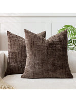 coussin chenille motif géométrique beige moderne 30x50cm machine lavable fixations oreilles