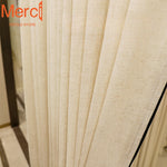 rideau polyester texture lin classique beige clair fenêtre française moderne personnalisable opaqué