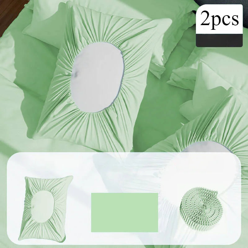 protège oreiller jetable vert clair violet blanc plissé moderne non visible 50*80cm pièces