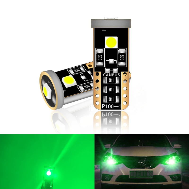 ampoules led t10 w5w blanc bleu rouge violet vert super lumineuses modernes haute qualité
