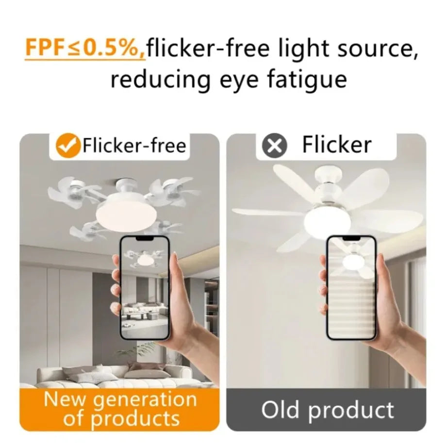 ventilateur plafonnier led lampe pales télécommande blanc moderne minimaliste contemporain