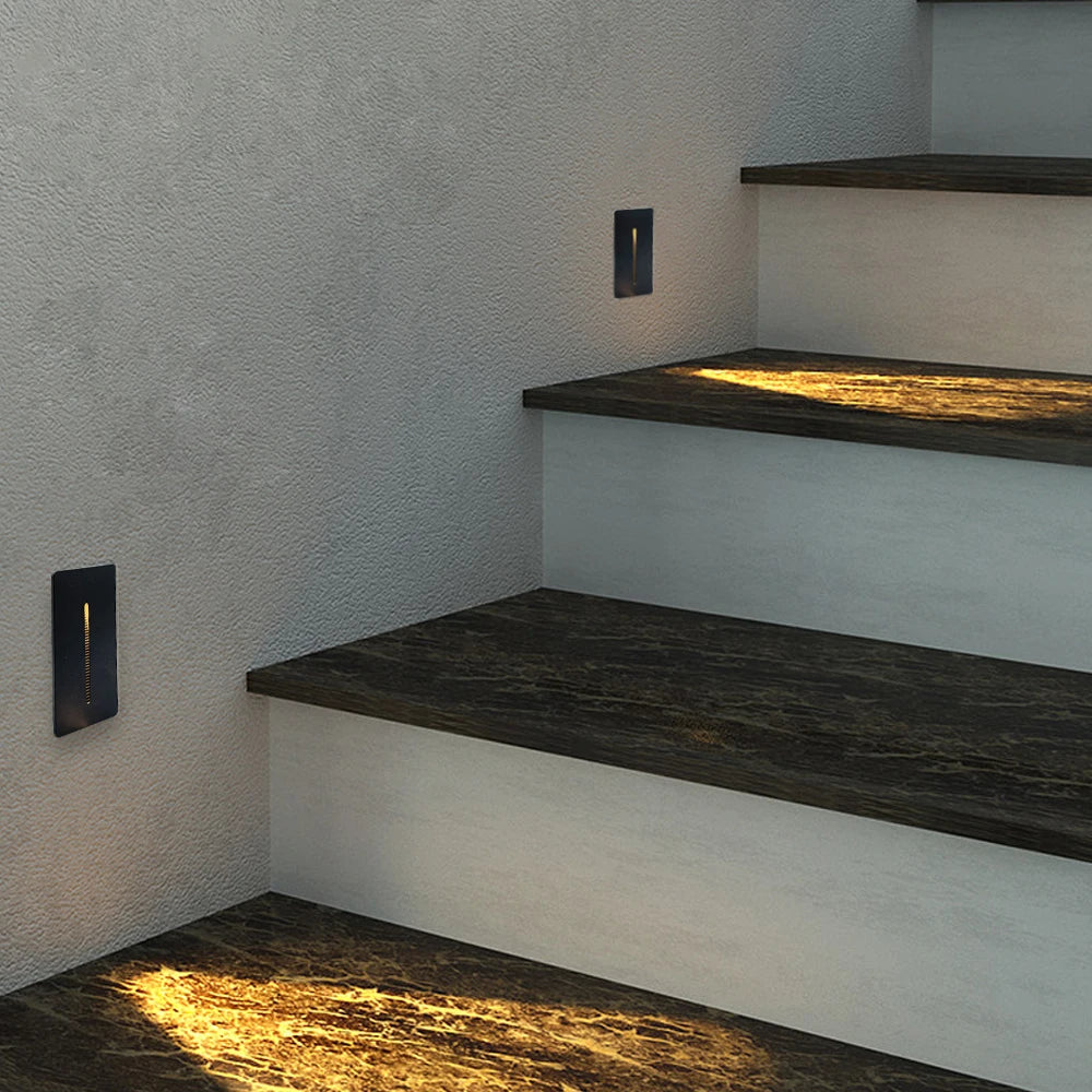 Lampe d'escalier LED gris moderne finition lisse boîte LED haute luminosité aluminium