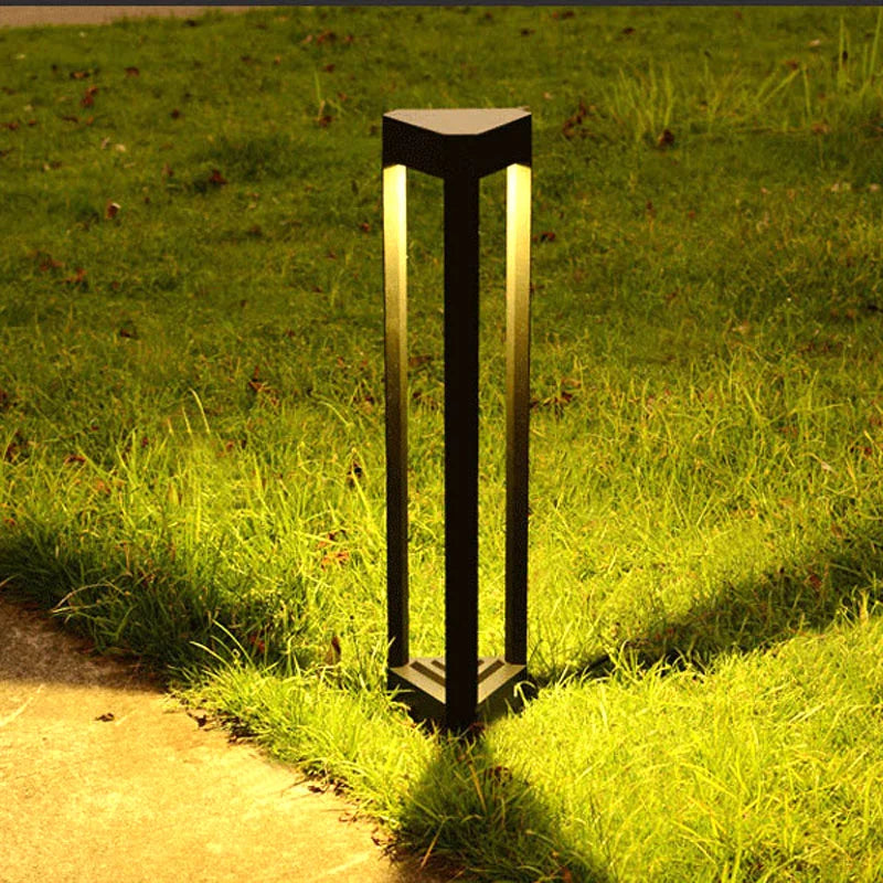 lampe extérieure led moderne noir ip65 étanche 600mm rectangulaire minimaliste