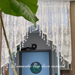 rideau blanc broderie florale transparent romantique pendantes maison