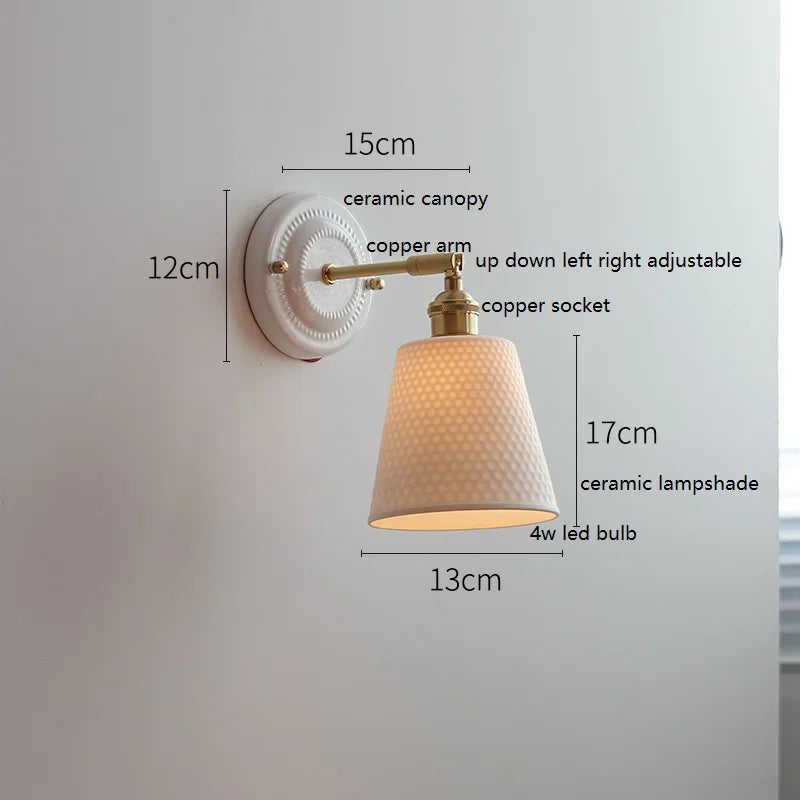 lampe murale moderne blanc doré interrupteur chaîne coquille motif lune soleil chambre cuisine