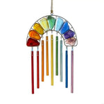 mobile musical arc ciel verre coloré decoratif suspendu fenetre chambre enfant boheme