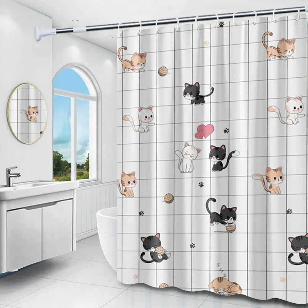 rideau douche moderne motifs floraux couleurs variées opaques anneaux métalliques 150cm 180cm