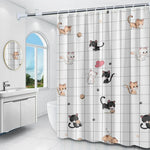 rideau douche moderne motifs floraux couleurs variées opaques anneaux métalliques 150cm 180cm