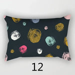 taie d'oreiller rectangulaire 30x50cm housse coussin décoration moderne motif abstrait coton polyester
