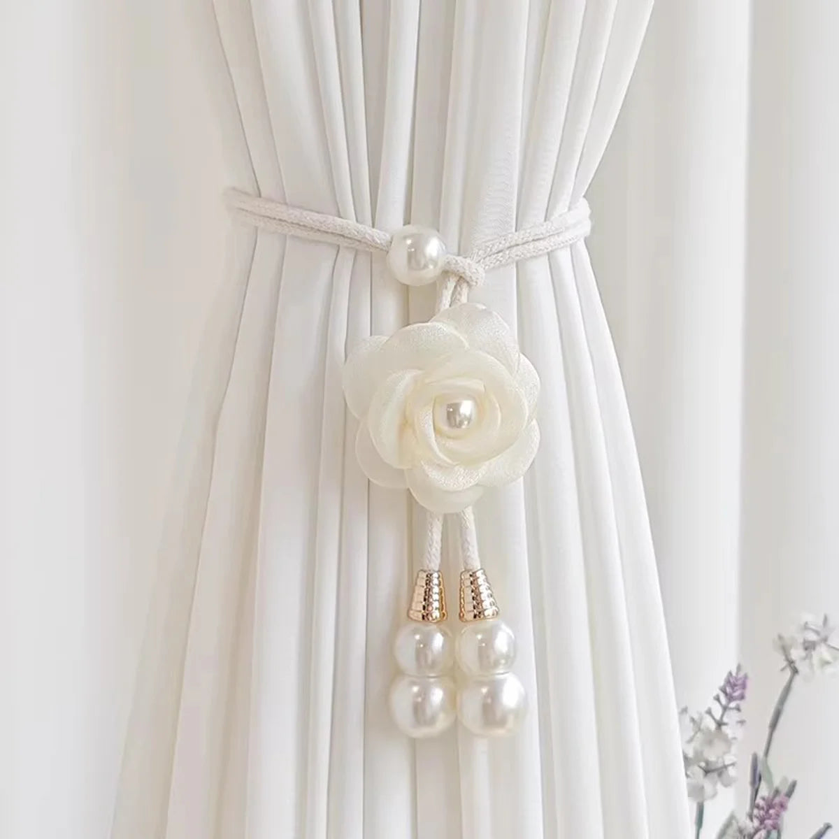 ruban rideaux blanc fleurs décoratif opaques moderne minimaliste volets tissu