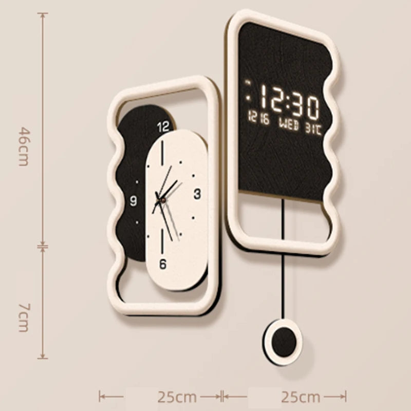 horloge murale moderne minimaliste noir blanc vert olive cadran analogique numérique transparent opaque