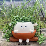 pots fleurs suspendus résine visage souriant chaise bascule balançoire tasse blanc personnaliséextérieurintérieur