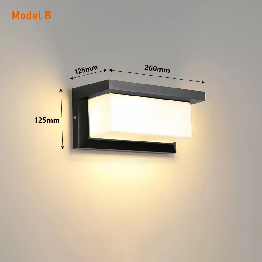 applique murale led moderne noire blanche ip65 vis fixations aluminiumextérieur