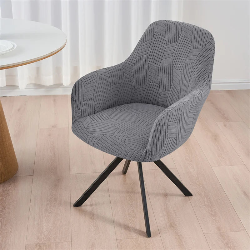 housse chaise moderne rayées gris clair élastique maison restaurantversible