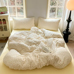 parure lit fille housse couette fleurs coeurs doux pastel coton polyester