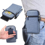 pochette taille homme toile bleu gris noir pratique moderne carabine zips poignée porte clés